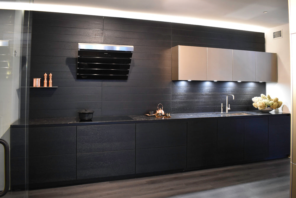 Poggenpohl Segmento Modern Black Kitchen with Miele Appliances