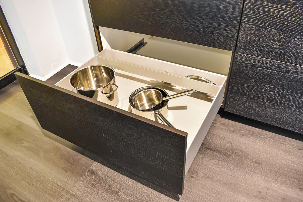 Poggenpohl Segmento Modern Black Kitchen with Miele Appliances