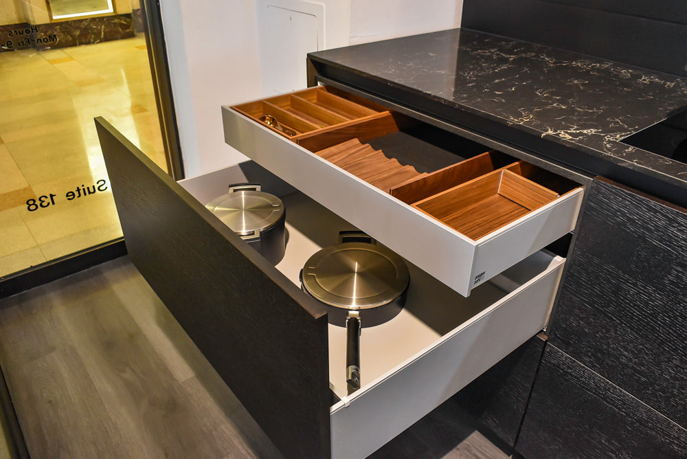 Poggenpohl Segmento Modern Black Kitchen with Miele Appliances