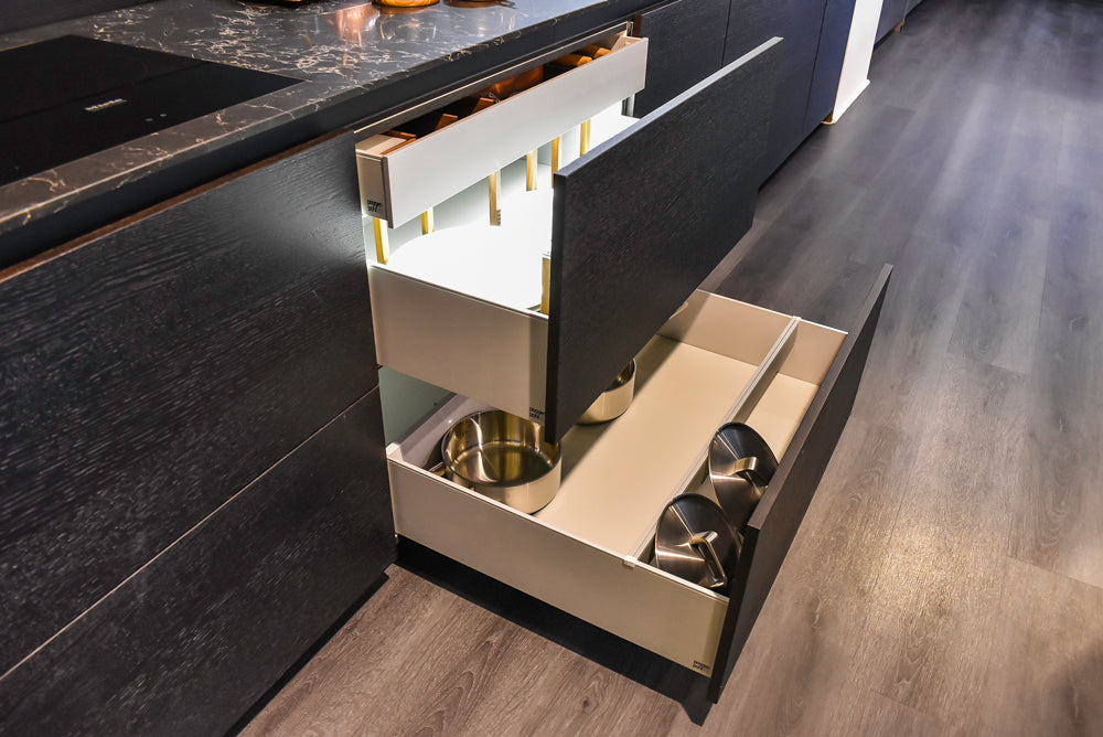 Poggenpohl Segmento Modern Black Kitchen with Miele Appliances