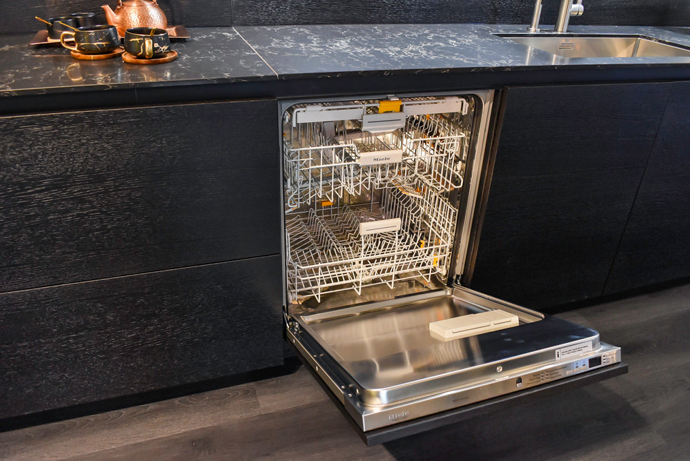 Poggenpohl Segmento Modern Black Kitchen with Miele Appliances