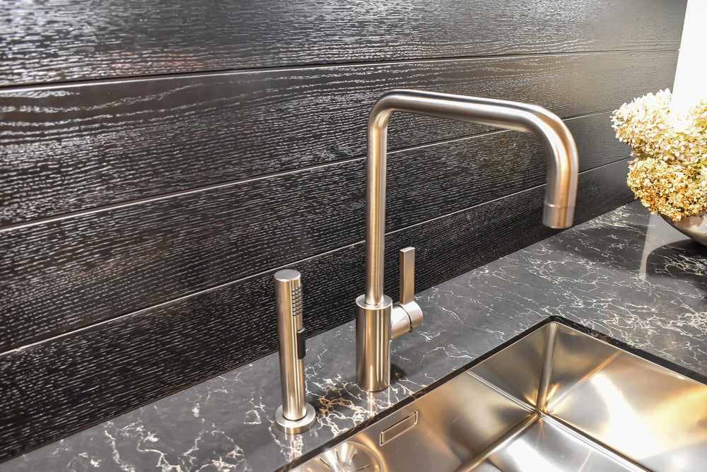 Poggenpohl Segmento Modern Black Kitchen with Miele Appliances