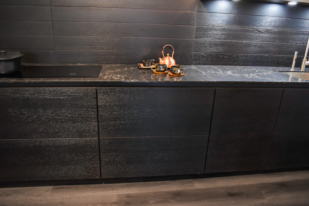 Poggenpohl Segmento Modern Black Kitchen with Miele Appliances