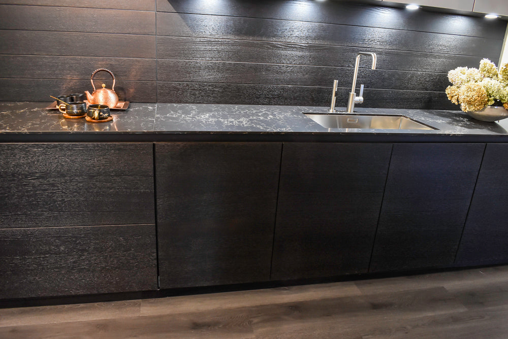 Poggenpohl Segmento Modern Black Kitchen with Miele Appliances