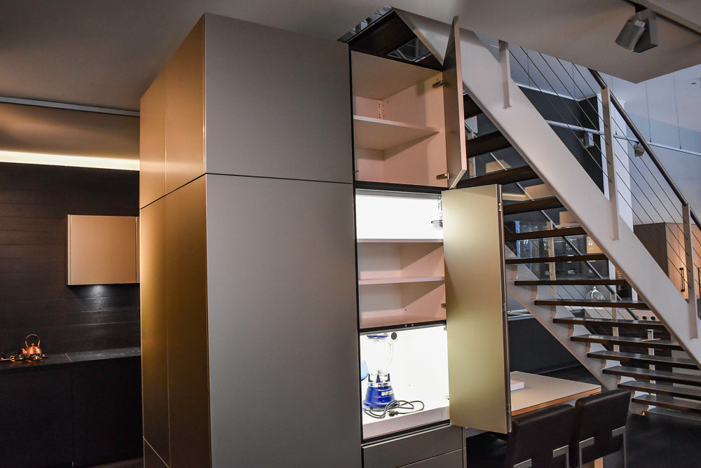 Poggenpohl Segmento Modern Black Kitchen with Miele Appliances