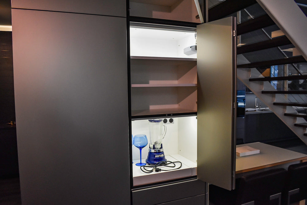 Poggenpohl Segmento Modern Black Kitchen with Miele Appliances