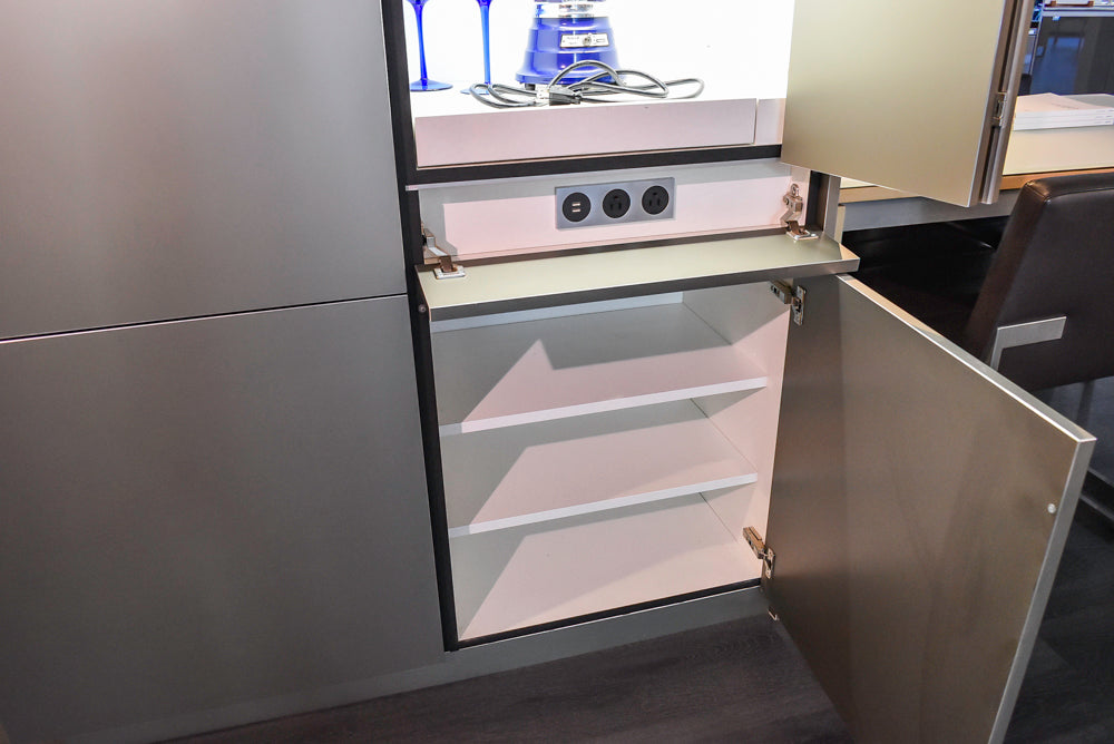 Poggenpohl Segmento Modern Black Kitchen with Miele Appliances