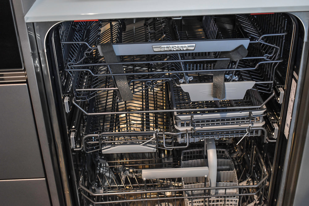 Poggenpohl Standard Modern Multi-Tone Kitchen with Glass Upper Cabinets and Sub-Zero & Wolf Appliances