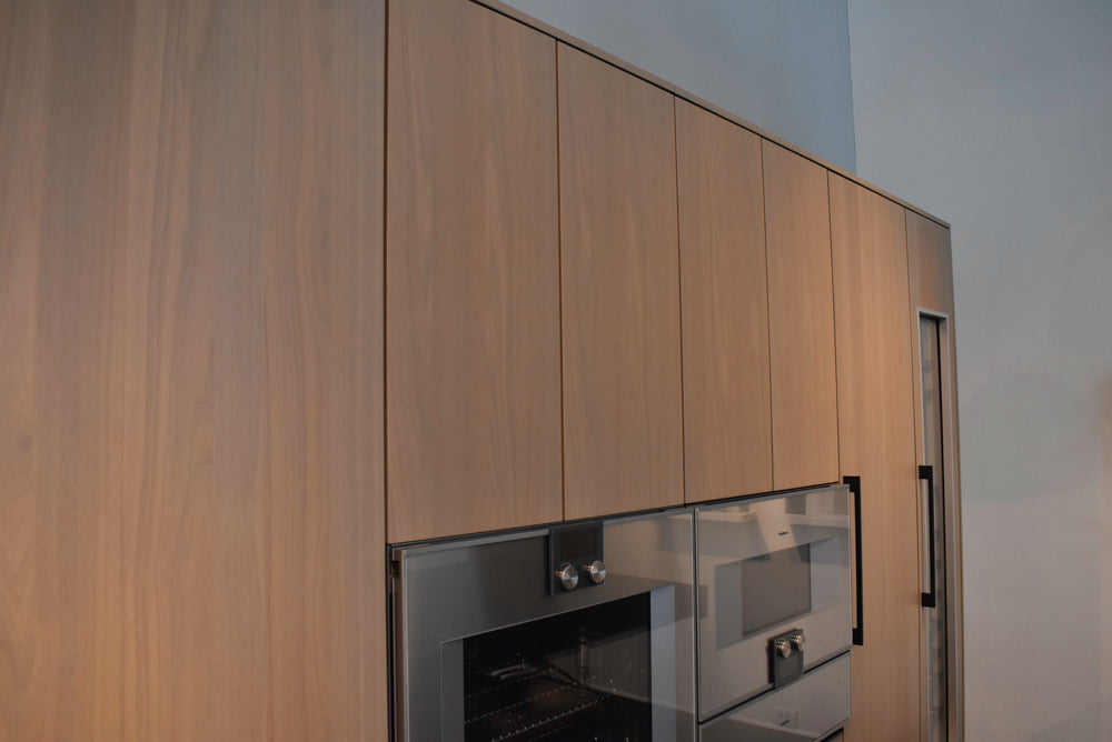 Poggenpohl Modo and +Stage Modern Natural Wood Tone Kitchen with Gaggenau Appliances