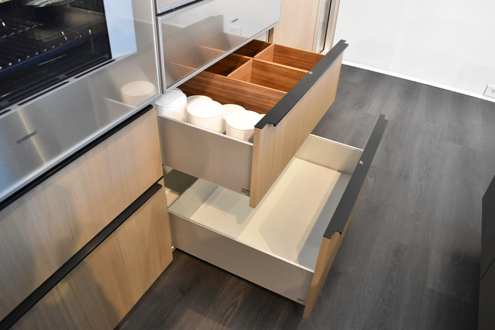 Poggenpohl Modo and +Stage Modern Natural Wood Tone Kitchen with Gaggenau Appliances