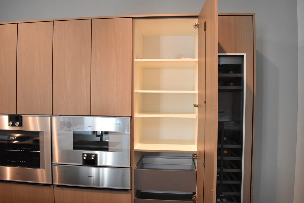 Poggenpohl Modo and +Stage Modern Natural Wood Tone Kitchen with Gaggenau Appliances