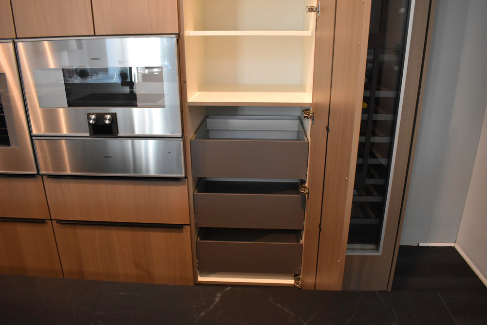 Poggenpohl Modo and +Stage Modern Natural Wood Tone Kitchen with Gaggenau Appliances