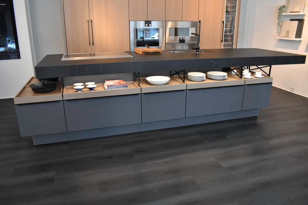 Poggenpohl Modo and +Stage Modern Natural Wood Tone Kitchen with Gaggenau Appliances