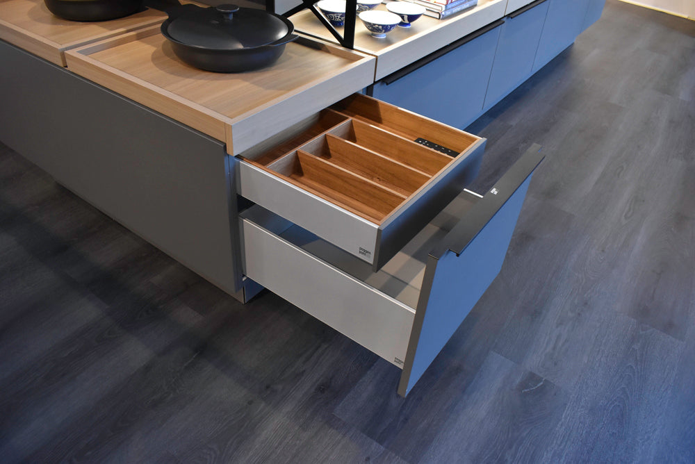 Poggenpohl Modo and +Stage Modern Natural Wood Tone Kitchen with Gaggenau Appliances