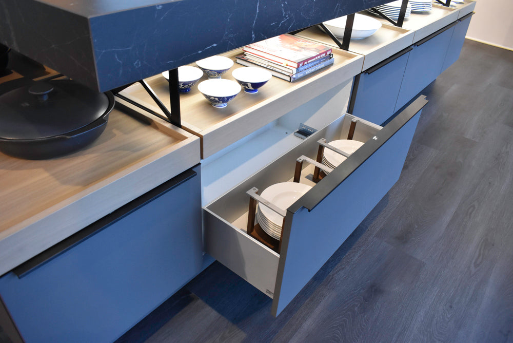 Poggenpohl Modo and +Stage Modern Natural Wood Tone Kitchen with Gaggenau Appliances