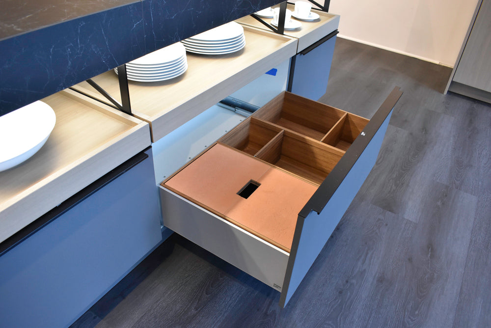 Poggenpohl Modo and +Stage Modern Natural Wood Tone Kitchen with Gaggenau Appliances