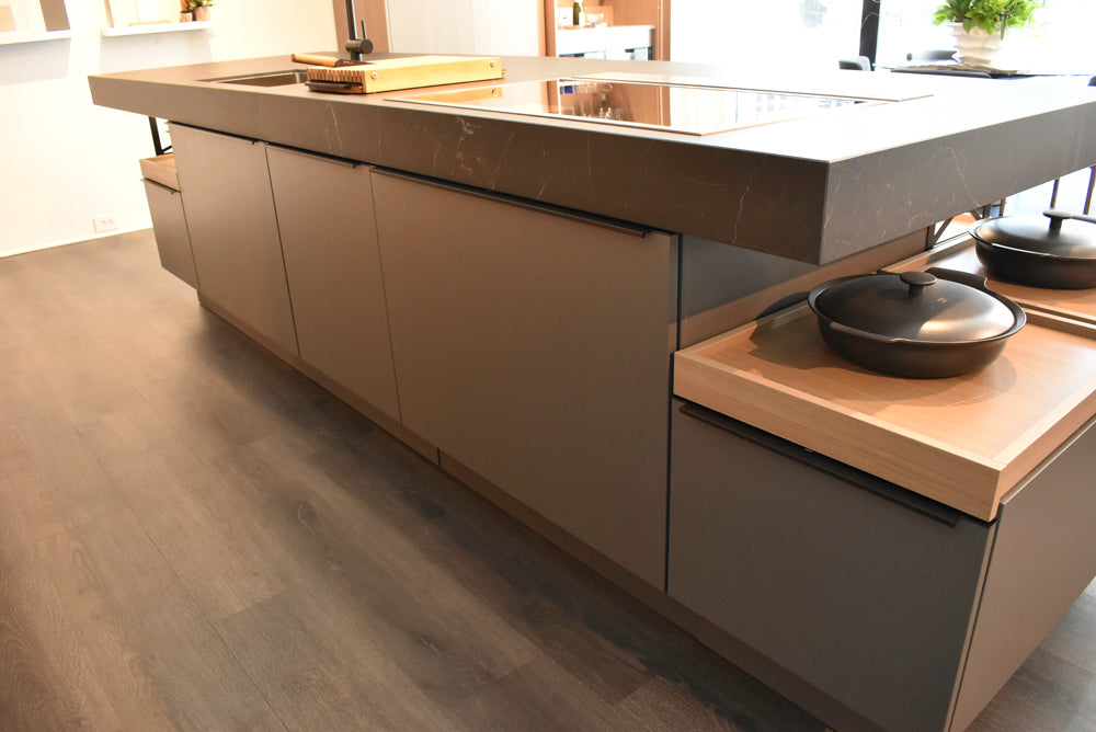 Poggenpohl Modo and +Stage Modern Natural Wood Tone Kitchen with Gaggenau Appliances