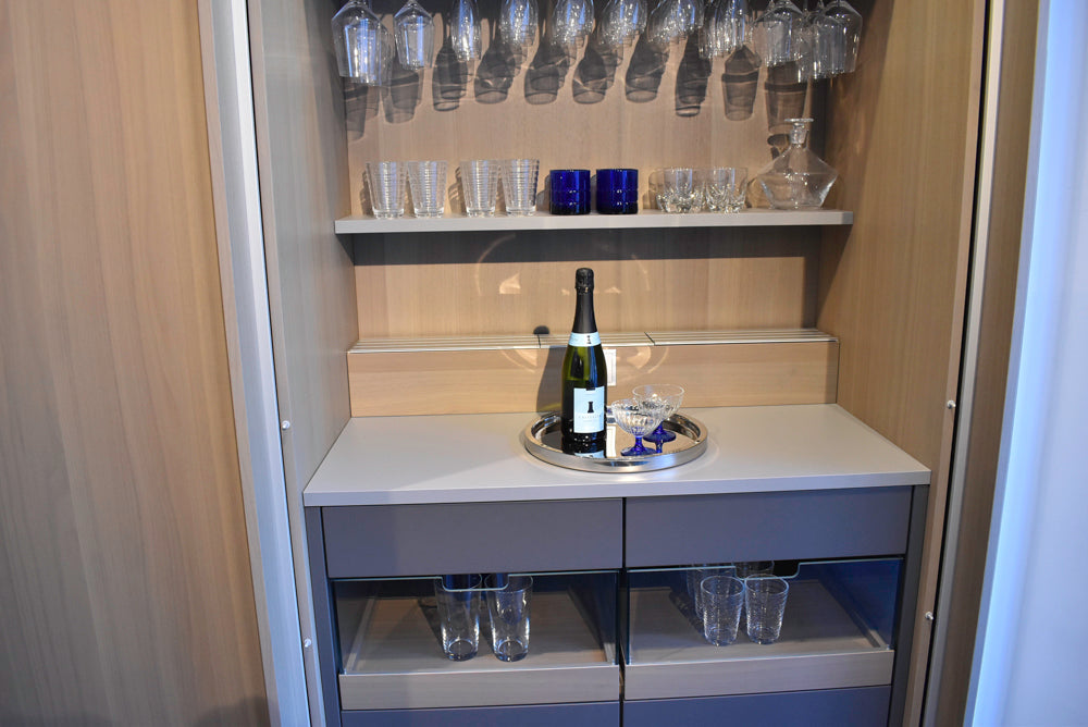 Poggenpohl Modo and +Stage Modern Natural Wood Tone Kitchen with Gaggenau Appliances