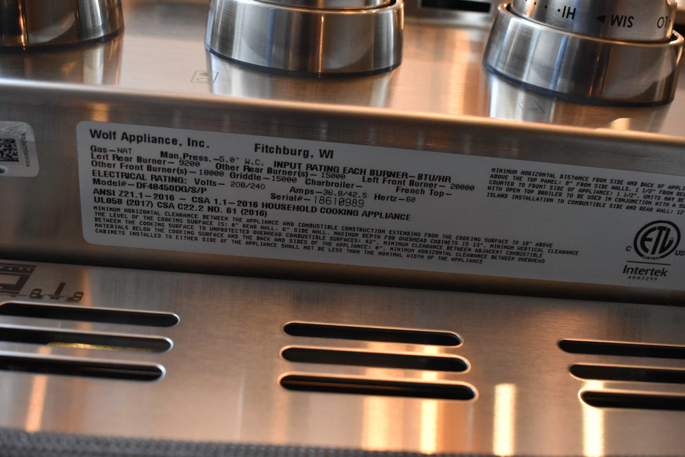 Wolf DF48450DG/S/P 48" Stainless Steel Dual Fuel Range