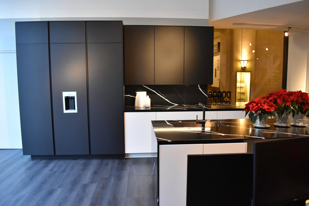 Poggenpohl Segmento Y Modern Black and White Kitchen with Wolf & Miele Appliances