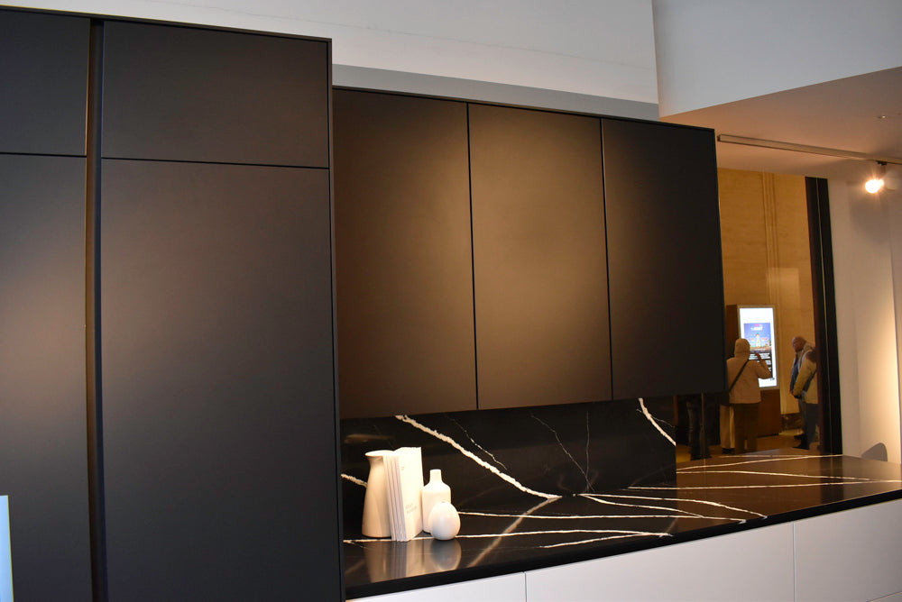 Poggenpohl Segmento Y Modern Black and White Kitchen with Wolf & Miele Appliances