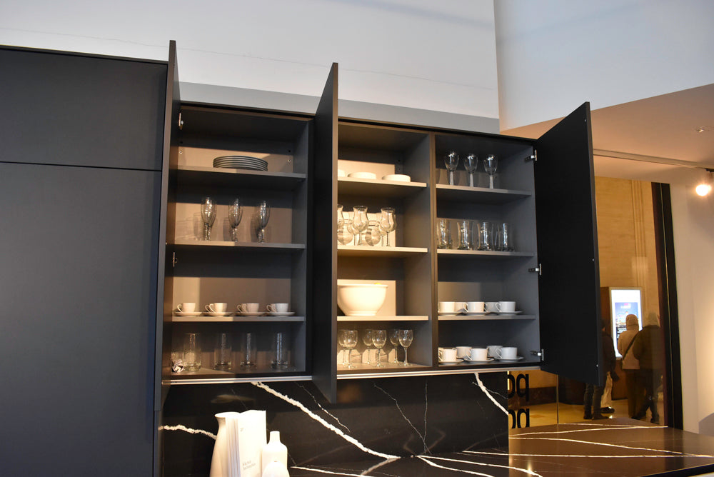 Poggenpohl Segmento Y Modern Black and White Kitchen with Wolf & Miele Appliances