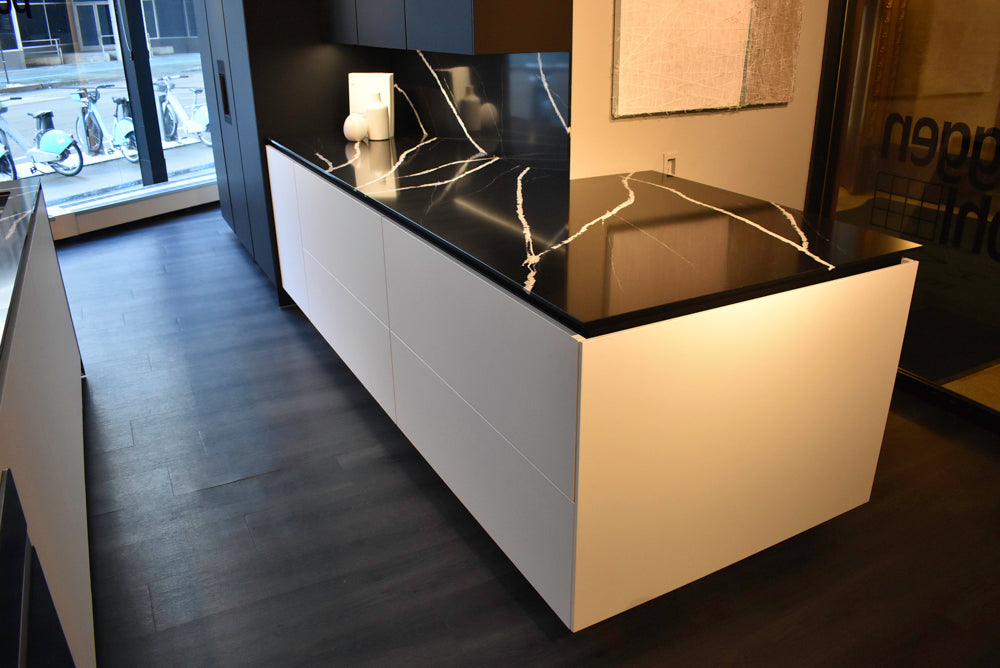 Poggenpohl Segmento Y Modern Black and White Kitchen with Wolf & Miele Appliances