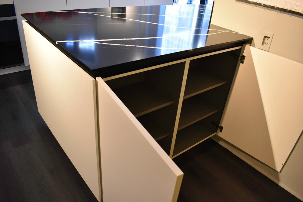 Poggenpohl Segmento Y Modern Black and White Kitchen with Wolf & Miele Appliances