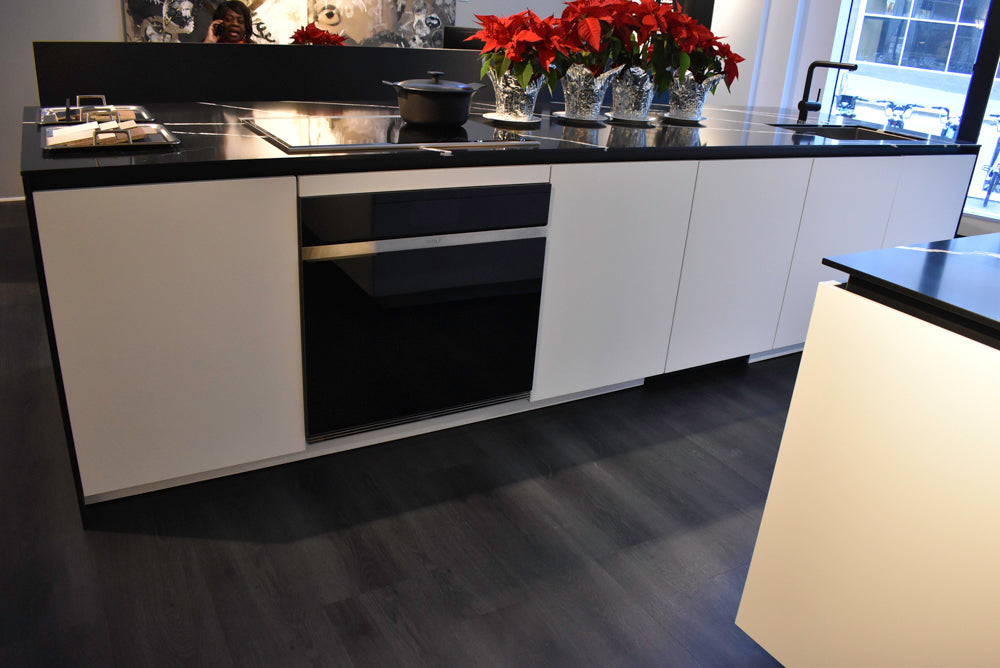 Poggenpohl Segmento Y Modern Black and White Kitchen with Wolf & Miele Appliances
