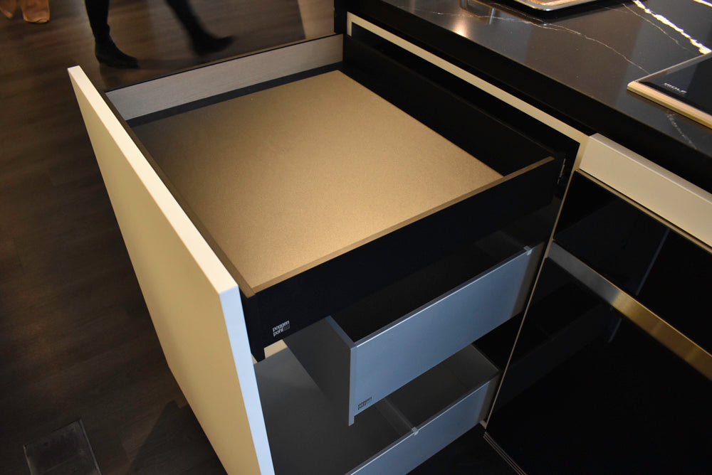 Poggenpohl Segmento Y Modern Black and White Kitchen with Wolf & Miele Appliances