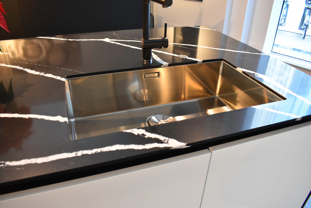 Poggenpohl Segmento Y Modern Black and White Kitchen with Wolf & Miele Appliances