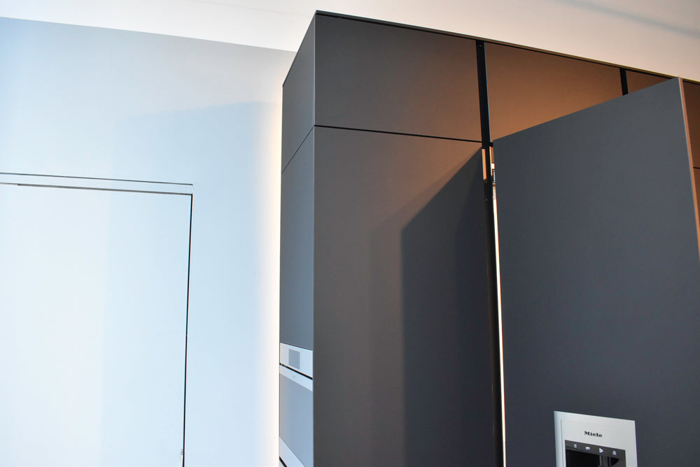 Poggenpohl Segmento Y Modern Black and White Kitchen with Wolf & Miele Appliances