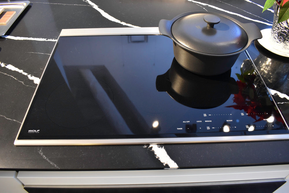 Poggenpohl Segmento Y Modern Black and White Kitchen with Wolf & Miele Appliances