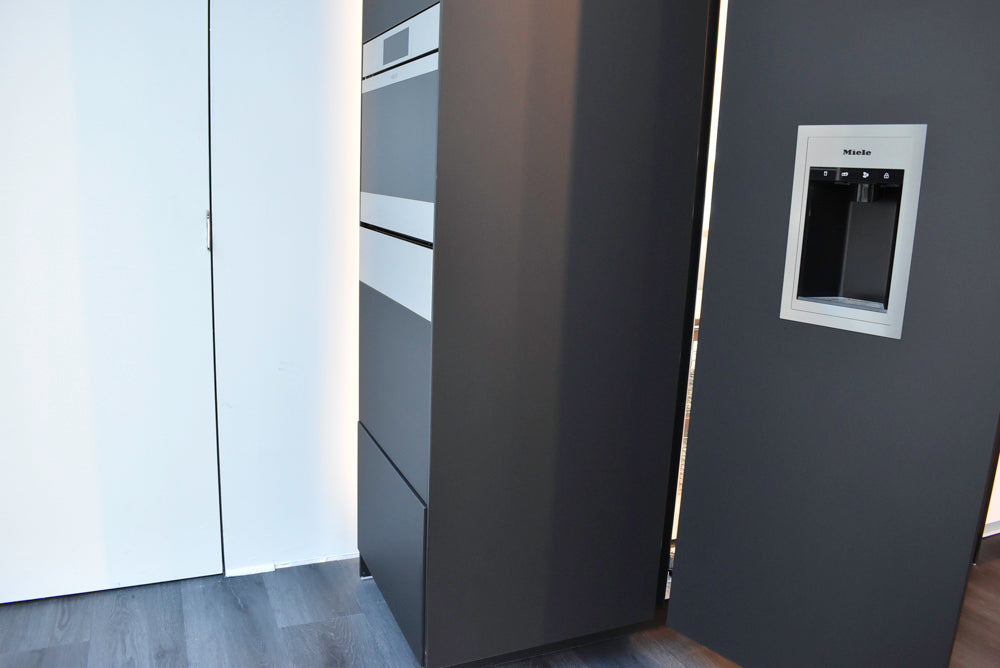Poggenpohl Segmento Y Modern Black and White Kitchen with Wolf & Miele Appliances