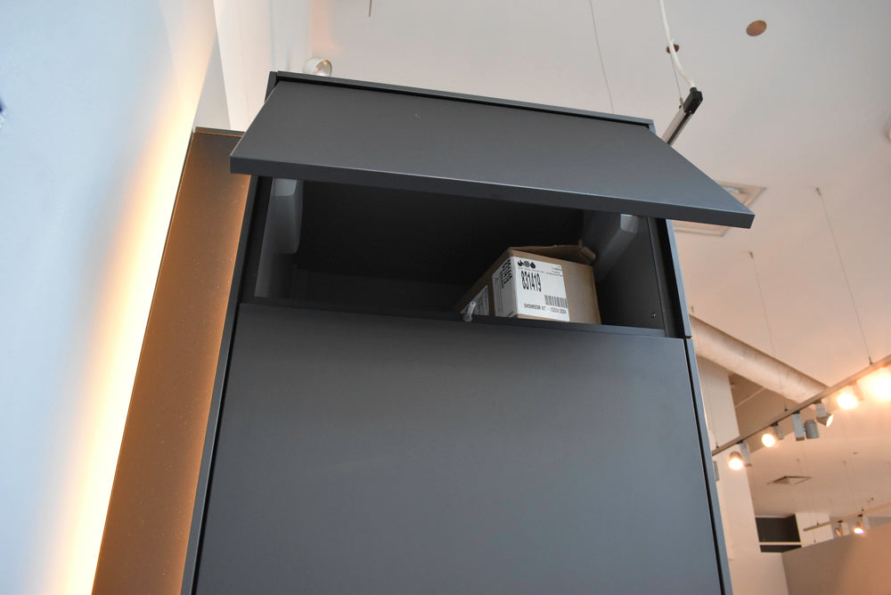 Poggenpohl Segmento Y Modern Black and White Kitchen with Wolf & Miele Appliances