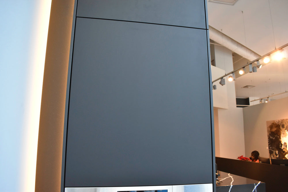 Poggenpohl Segmento Y Modern Black and White Kitchen with Wolf & Miele Appliances