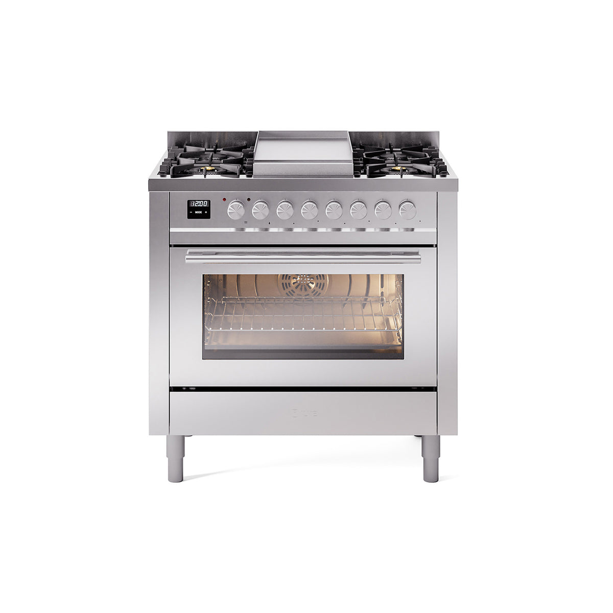 Ilve Professional UP36FWMPSS 36" Stainless Steel Dual Fuel Range