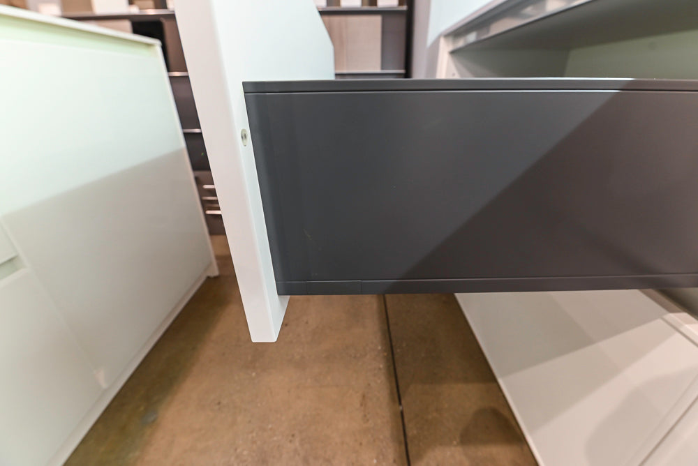 Modern White Matte & Glossy Dry Bar with Island and Dekton Countertops