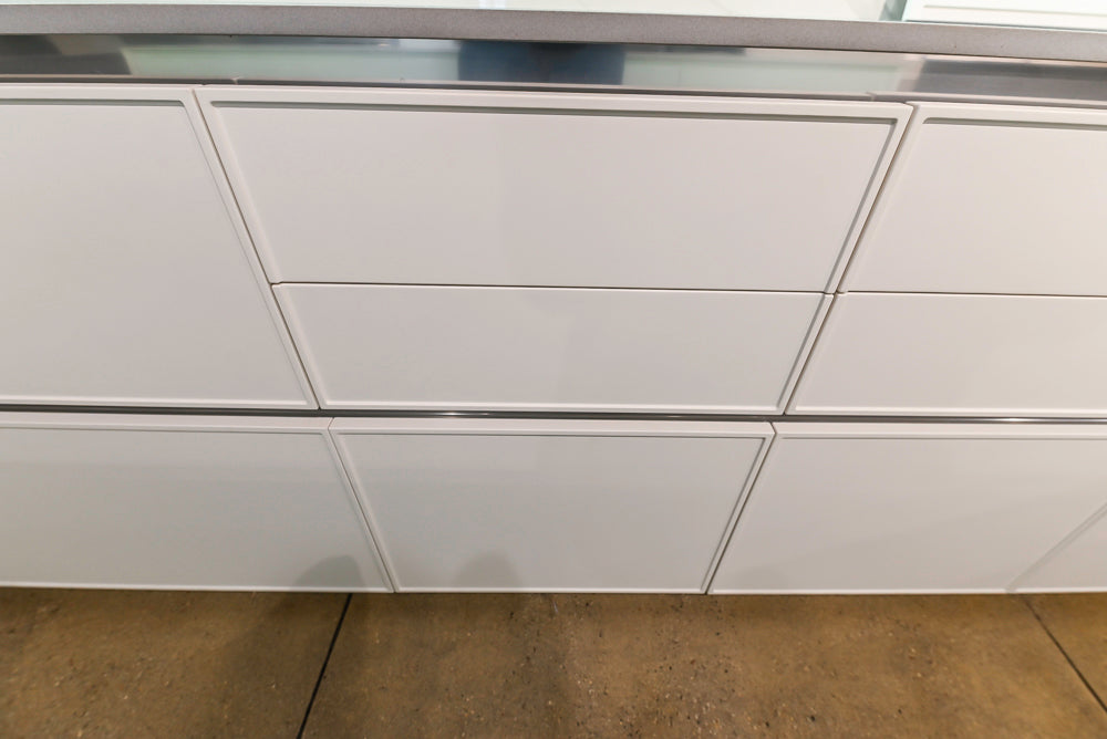 Modern White Matte & Glossy Dry Bar with Island and Dekton Countertops