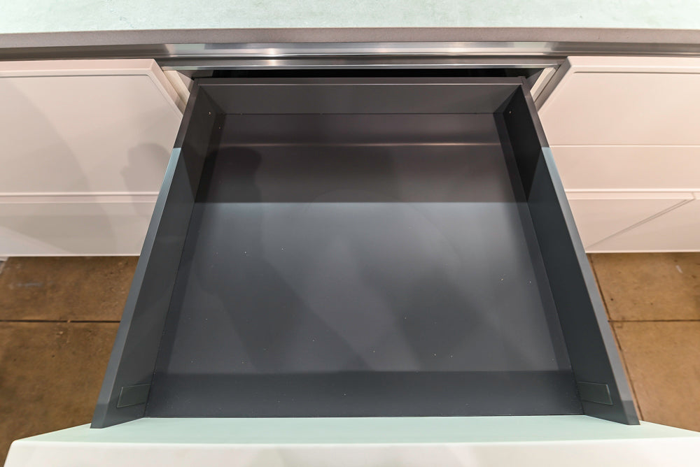 Modern White Matte & Glossy Dry Bar with Island and Dekton Countertops