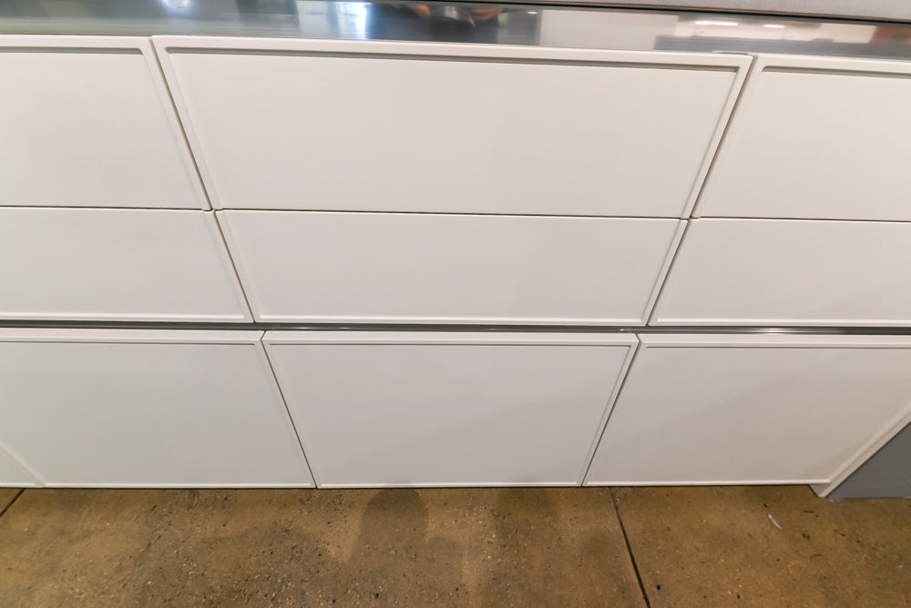 Modern White Matte & Glossy Dry Bar with Island and Dekton Countertops