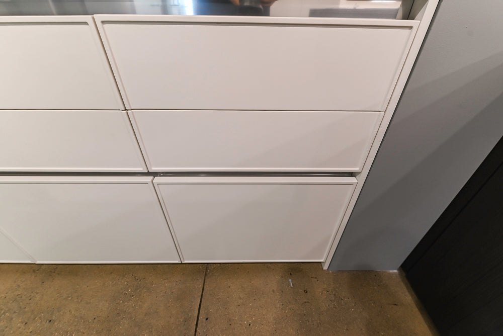 Modern White Matte & Glossy Dry Bar with Island and Dekton Countertops