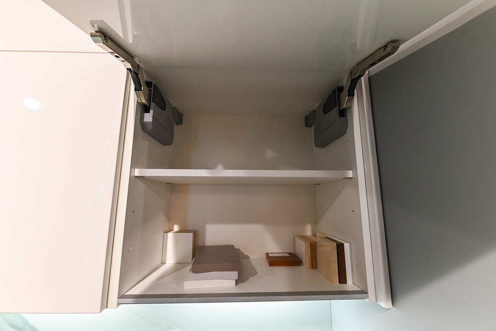 Modern White Matte & Glossy Dry Bar with Island and Dekton Countertops