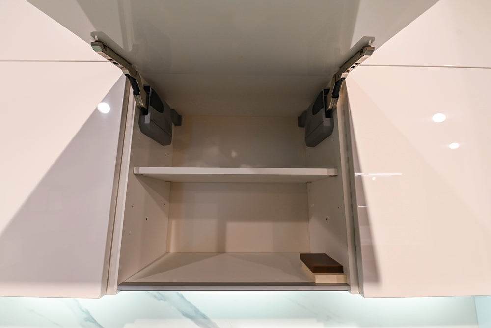 Modern White Matte & Glossy Dry Bar with Island and Dekton Countertops