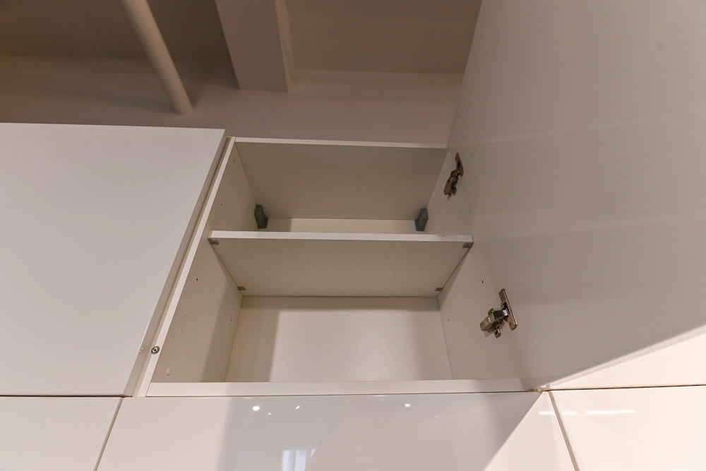 Modern White Matte & Glossy Dry Bar with Island and Dekton Countertops