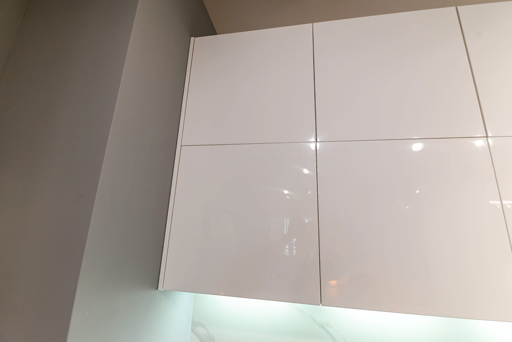 Modern White Matte & Glossy Dry Bar with Island and Dekton Countertops