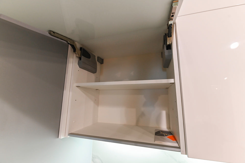 Modern White Matte & Glossy Dry Bar with Island and Dekton Countertops