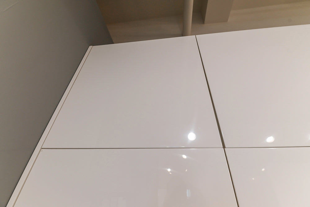 Modern White Matte & Glossy Dry Bar with Island and Dekton Countertops