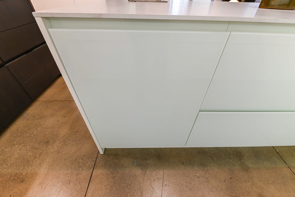Modern White Matte & Glossy Dry Bar with Island and Dekton Countertops