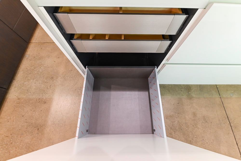 Modern White Matte & Glossy Dry Bar with Island and Dekton Countertops